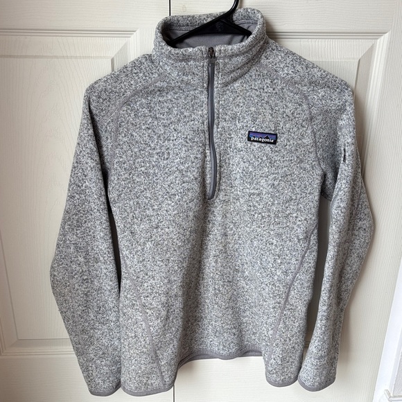 Patagonia women’s better sweater quarter Sweater Heather Gray small hiking EUC - Picture 2 of 7